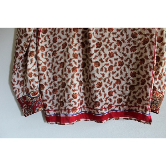 Zara Bold Print Satin Button Up Top XS Preowned - Picture 16 of 16